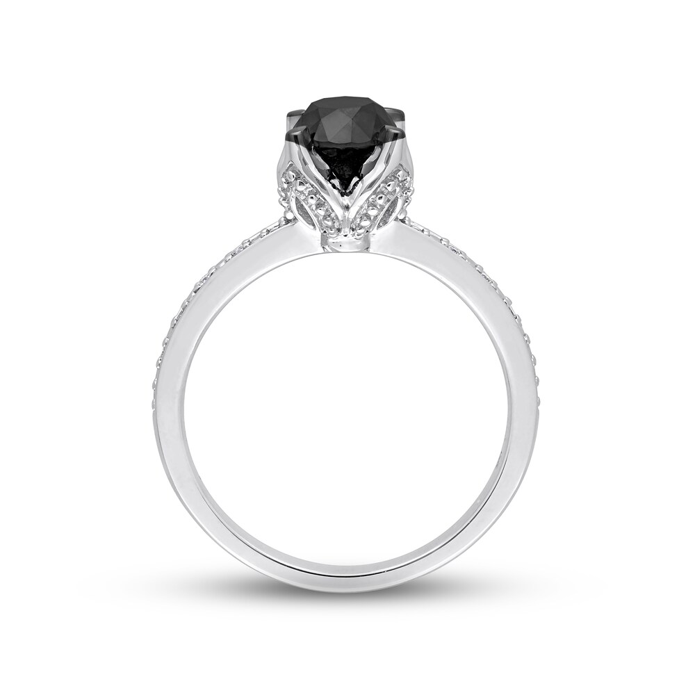 Black Diamond Engagement Ring 1 ct tw Round 14K White Gold k2efQkBp Black Diamond Engagement Ring 1 ct tw Round 14K White Gold k2efQkBp