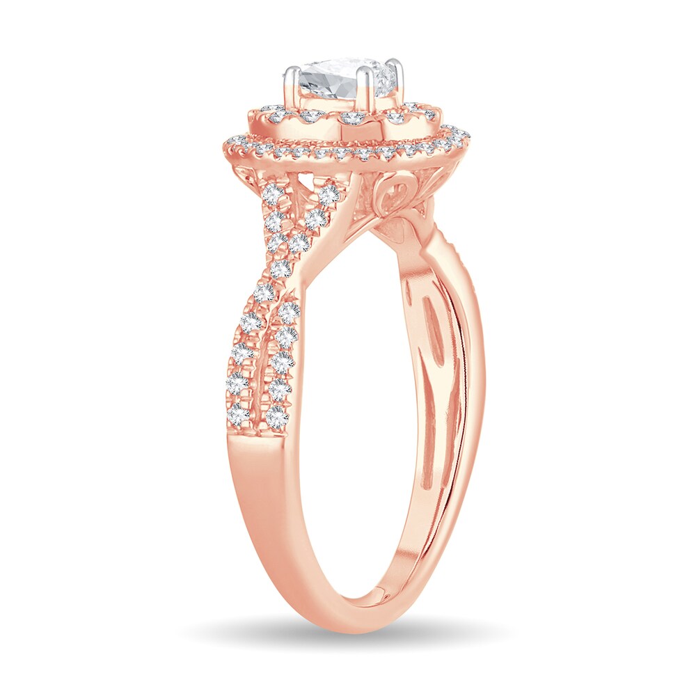 Diamond Ring 3/4 ct tw Oval 14K Rose Gold kC20QWOg Diamond Ring 3/4 ct tw Oval 14K Rose Gold kC20QWOg