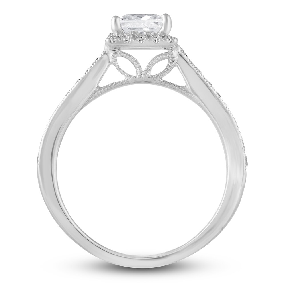 Diamond Engagement Ring 1-1/5 ct tw Princess/Round Platinum kO1lCdDD Diamond Engagement Ring 1-1/5 ct tw Princess/Round Platinum kO1lCdDD