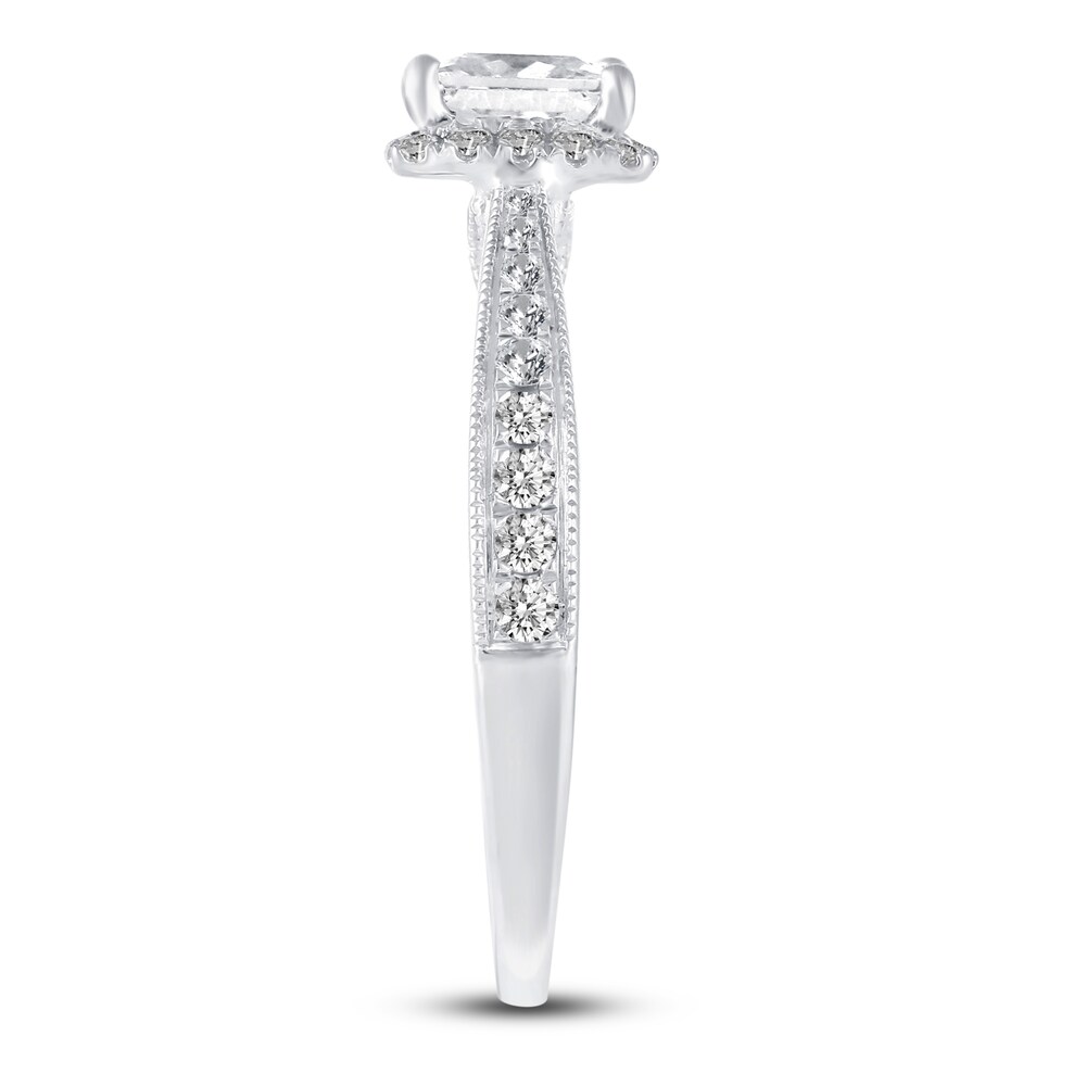 Diamond Engagement Ring 1-1/5 ct tw Princess/Round Platinum kO1lCdDD Diamond Engagement Ring 1-1/5 ct tw Princess/Round Platinum kO1lCdDD