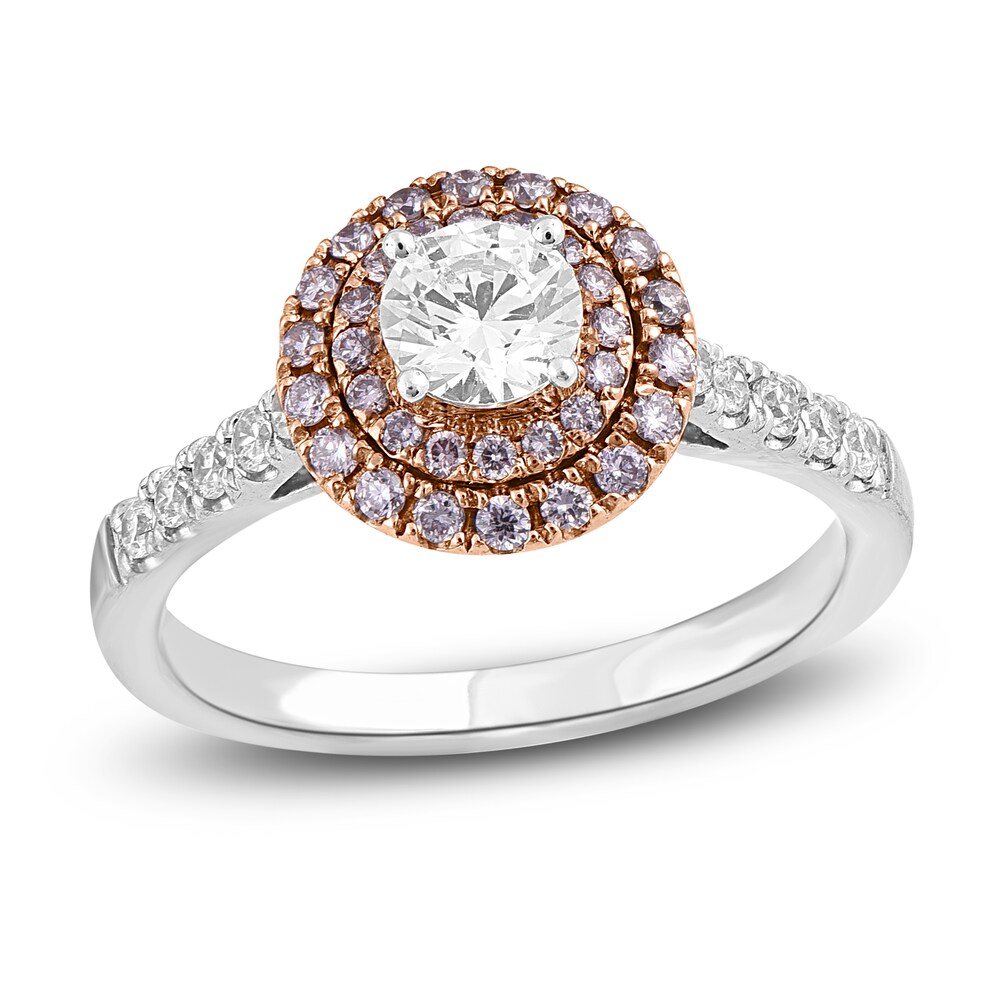 Diamond Engagement Ring 7/8 ct tw Round 14K Two-Tone Gold kV3MNf1l Diamond Engagement Ring 7/8 ct tw Round 14K Two-Tone Gold kV3MNf1l