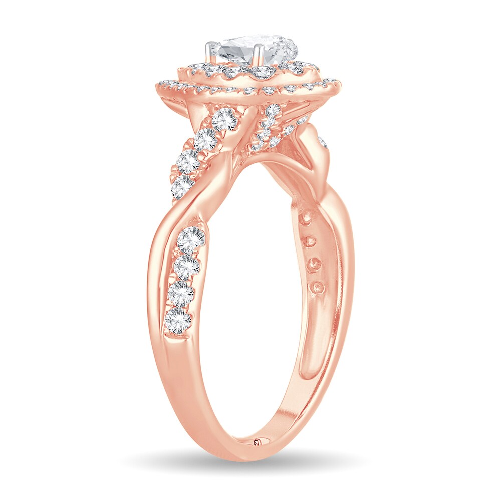 Diamond Ring 1 ct tw Pear-shaped 14K Rose Gold kXR605Xz Diamond Ring 1 ct tw Pear-shaped 14K Rose Gold kXR605Xz