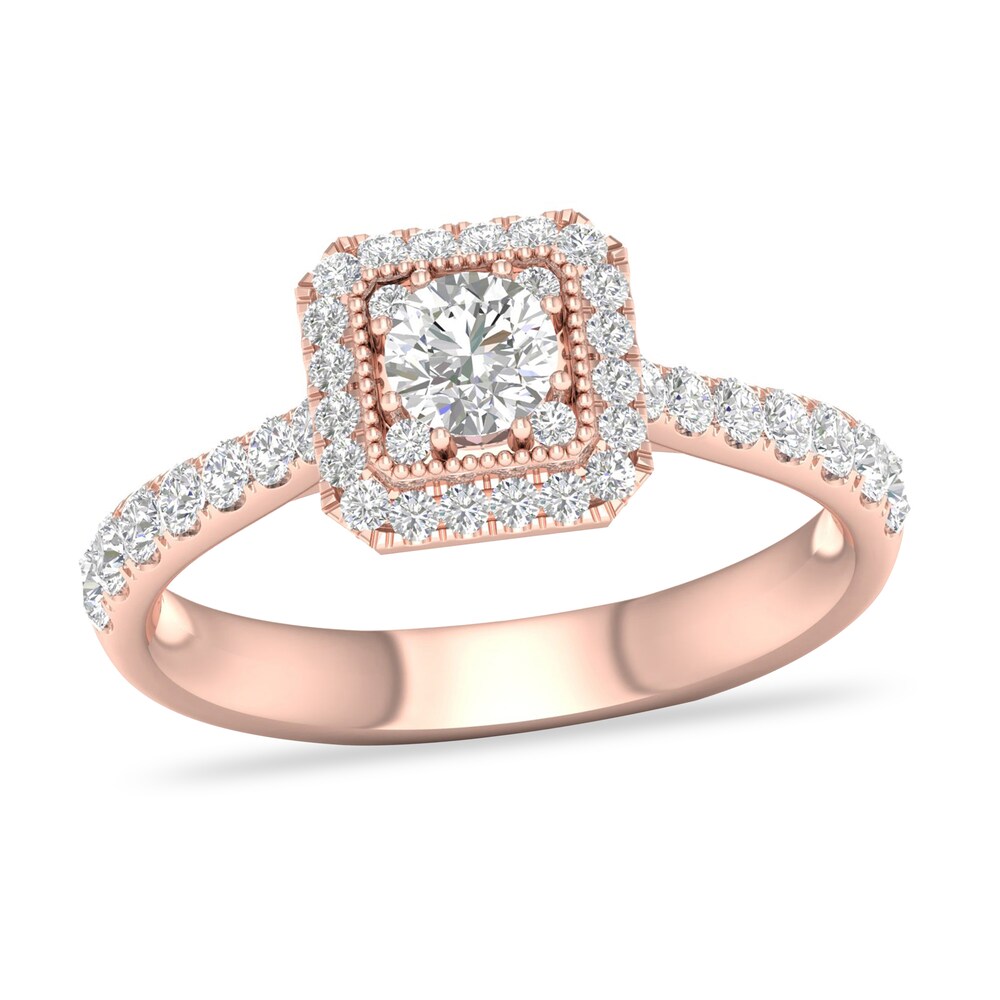 Diamond Ring 3/4 ct tw Round-cut 14K Rose Gold kfn8e3F8 Diamond Ring 3/4 ct tw Round-cut 14K Rose Gold kfn8e3F8