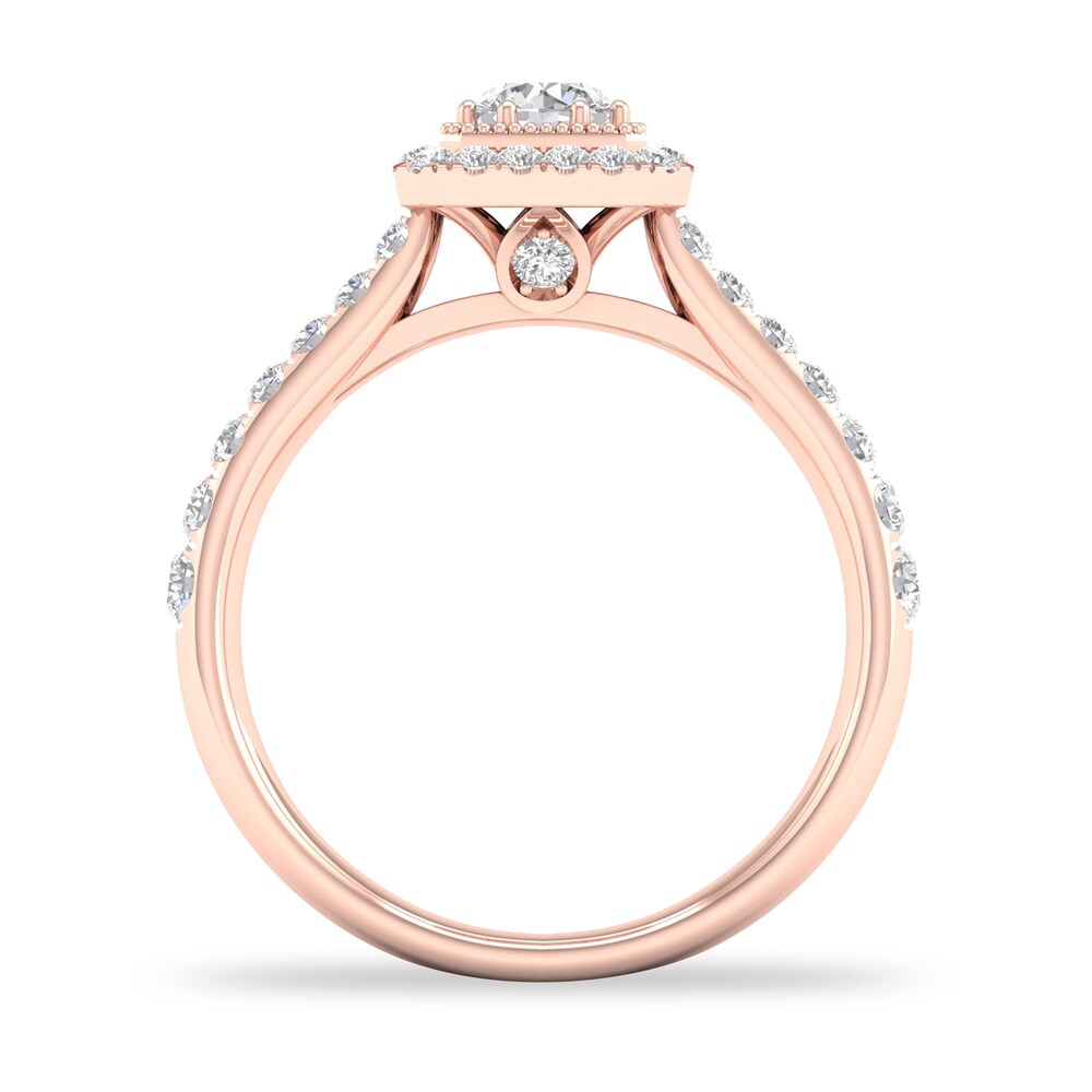 Diamond Ring 3/4 ct tw Round-cut 14K Rose Gold kfn8e3F8