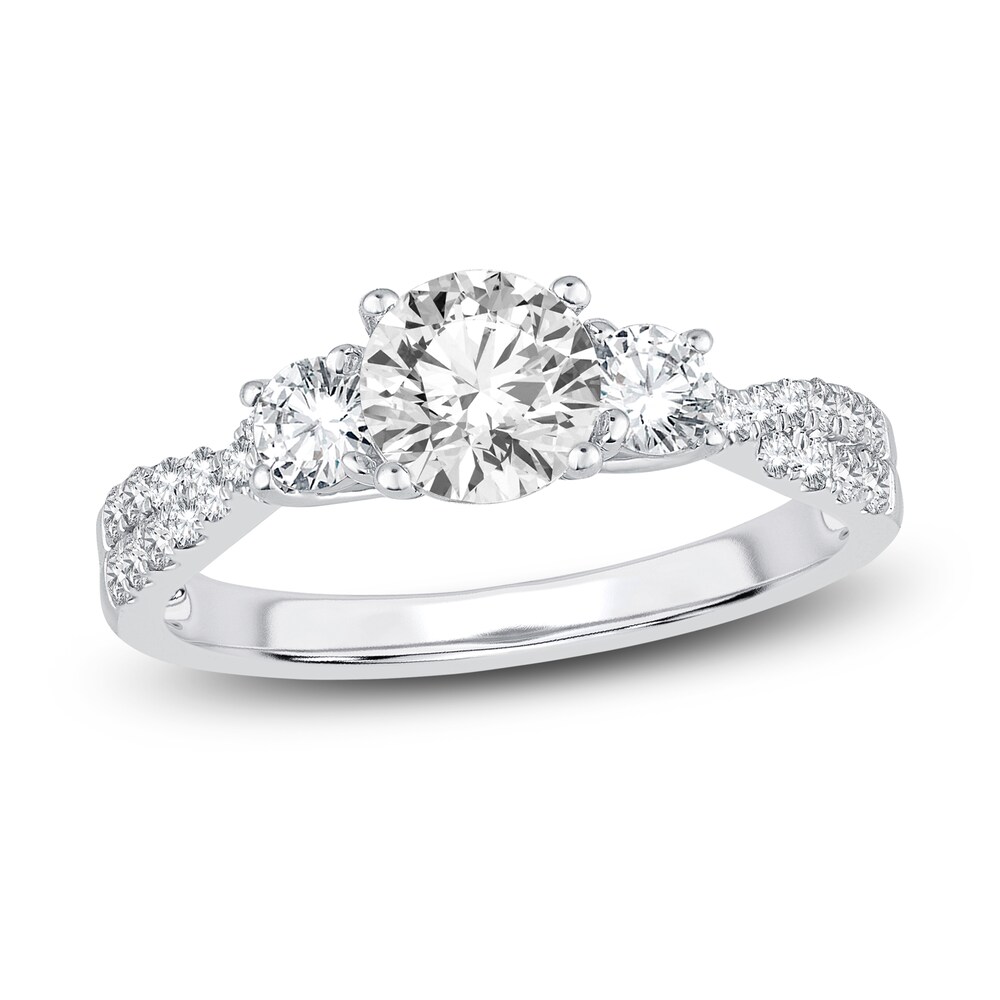 Diamond 3-Stone Engagement Ring 1-1/4 ct tw Round 14K White Gold kjE1Y7gc Diamond 3-Stone Engagement Ring 1-1/4 ct tw Round 14K White Gold kjE1Y7gc