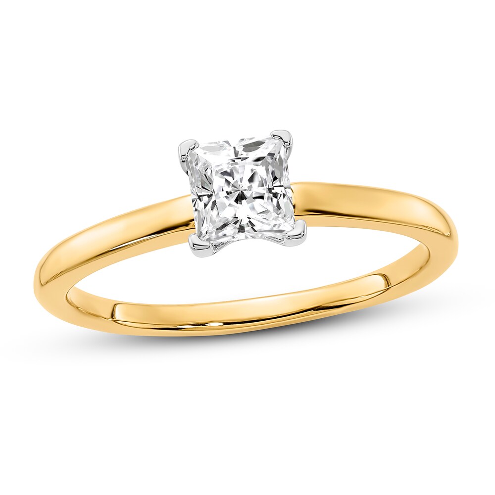 Diamond Solitaire Engagement Ring 1/2 ct tw Princess 14K Two-Tone Gold (I1/I) kk2DDo0W