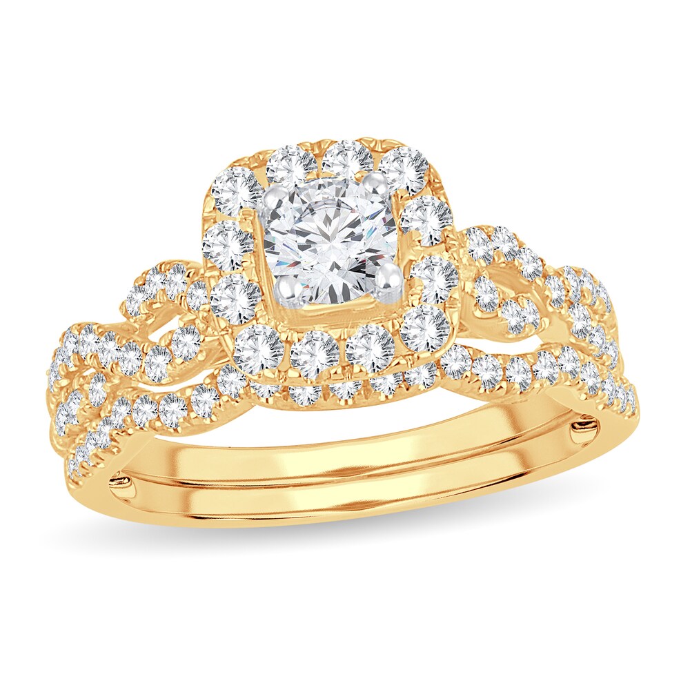 Diamond Bridal Set 1 ct tw Round 14K Yellow Gold knhSFz22 Diamond Bridal Set 1 ct tw Round 14K Yellow Gold knhSFz22