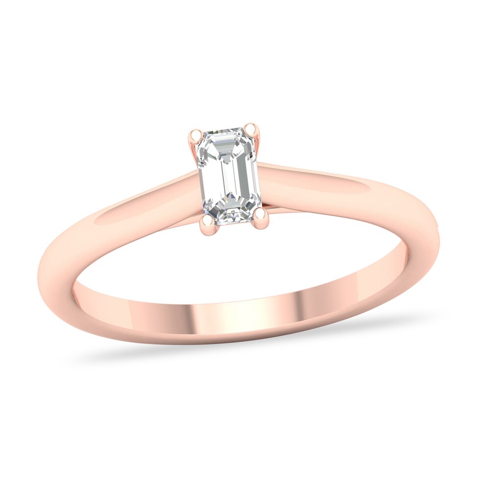 Diamond Solitaire Ring 1/3 ct tw Emerald-cut 14K Rose Gold (SI2/I) ktm5RnUP Diamond Solitaire Ring 1/3 ct tw Emerald-cut 14K Rose Gold (SI2/I) ktm5RnUP