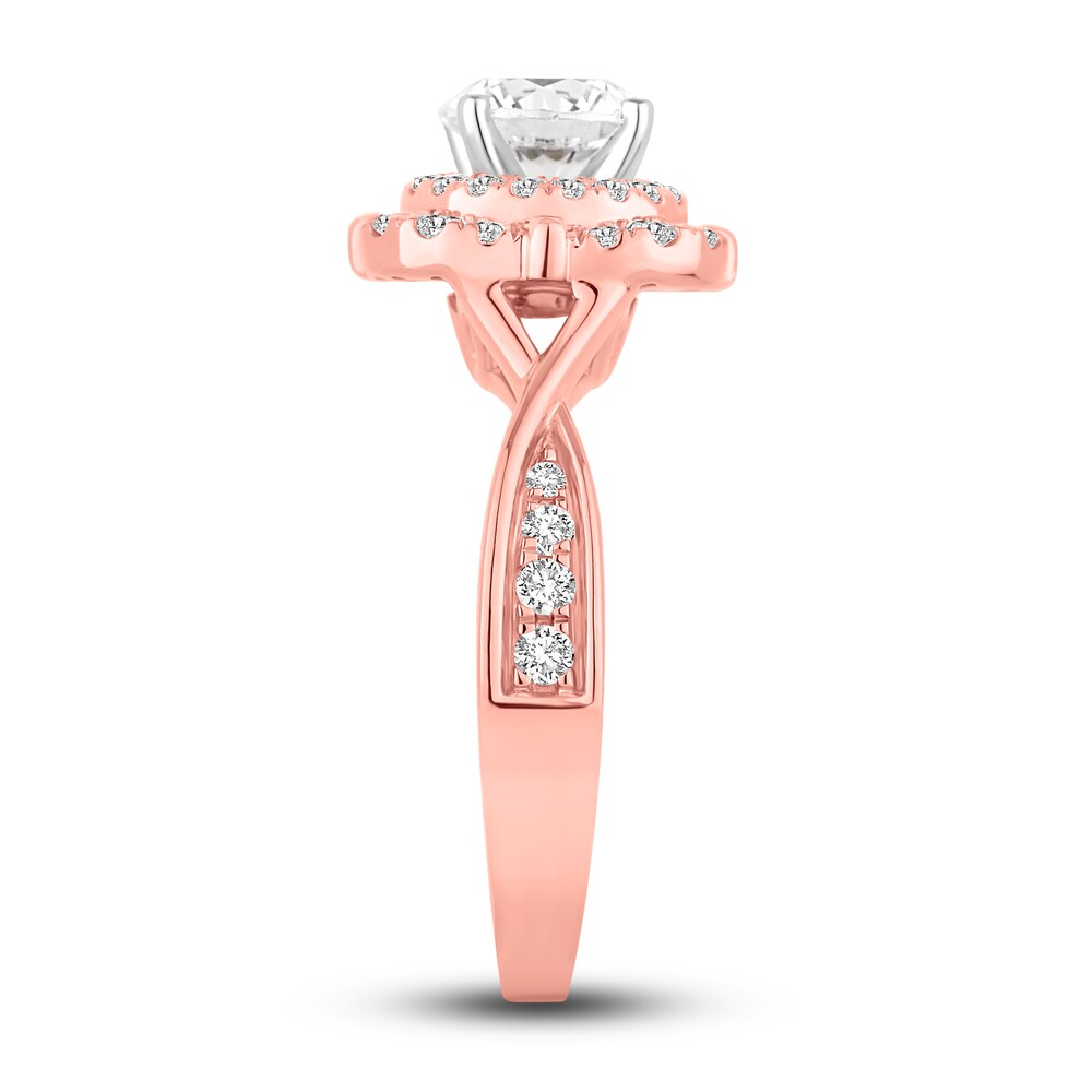 Diamond Engagement Ring 1-3/8 ct tw Round 14K Rose Gold kvCEhiwx