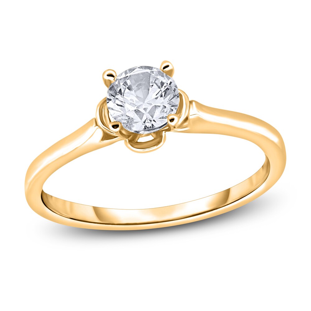 Diamond Solitaire Floral Engagement Ring 1/2 ct tw Round 14K Yellow Gold (I2/I) lFZToY6o Diamond Solitaire Floral Engagement Ring 1/2 ct tw Round 14K Yellow Gold (I2/I) lFZToY6o