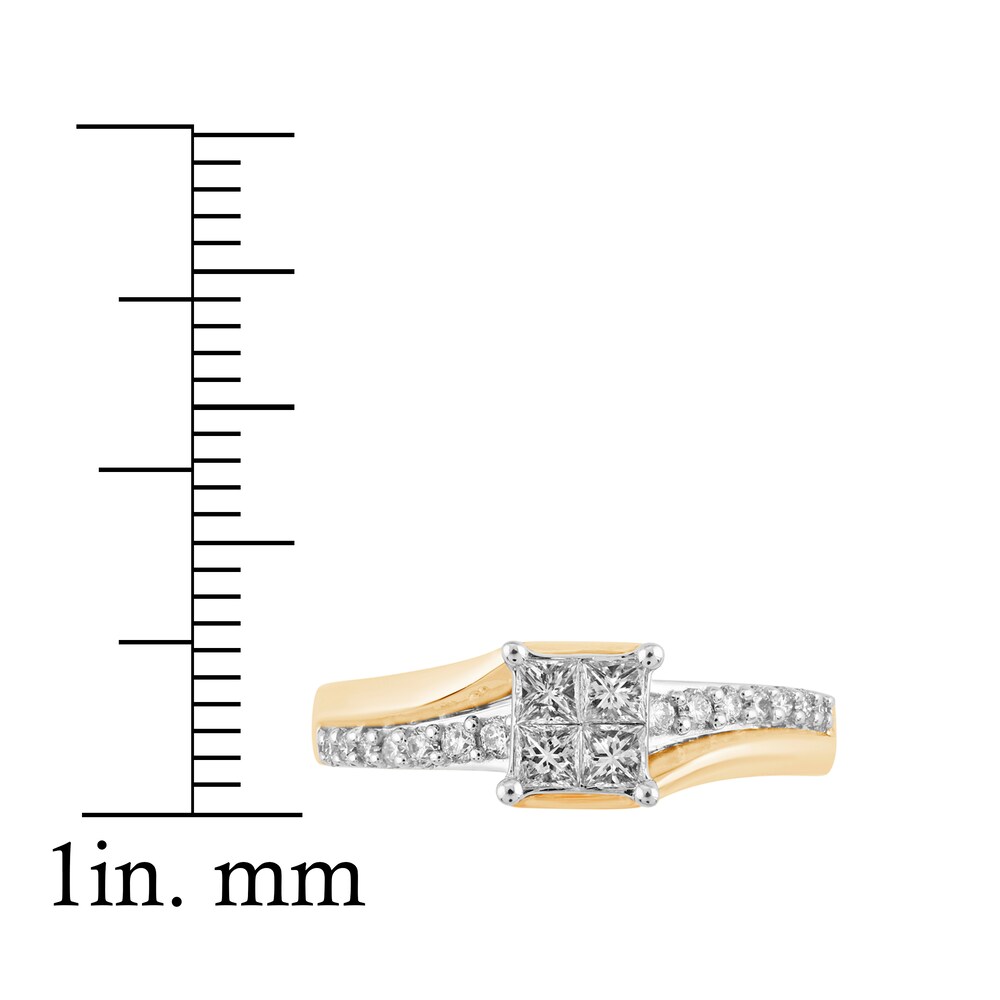 Diamond Engagement Ring 1/2 ct tw Princess/Round 14K Yellow Gold lRc8lbQy Diamond Engagement Ring 1/2 ct tw Princess/Round 14K Yellow Gold lRc8lbQy