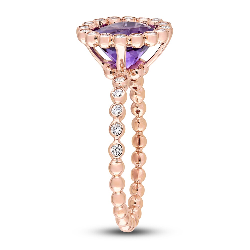 Natural Amethyst Engagement Ring 1/4 ct tw 14K Rose Gold lerl6dwR Natural Amethyst Engagement Ring 1/4 ct tw 14K Rose Gold lerl6dwR