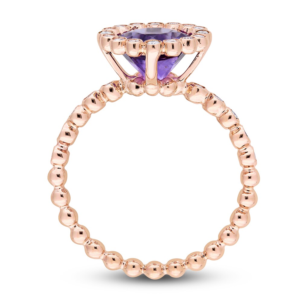 Natural Amethyst Engagement Ring 1/4 ct tw 14K Rose Gold lerl6dwR Natural Amethyst Engagement Ring 1/4 ct tw 14K Rose Gold lerl6dwR