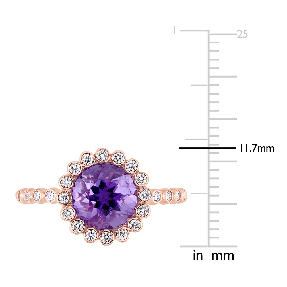 Natural Amethyst Engagement Ring 1/4 ct tw 14K Rose Gold lerl6dwR Natural Amethyst Engagement Ring 1/4 ct tw 14K Rose Gold lerl6dwR