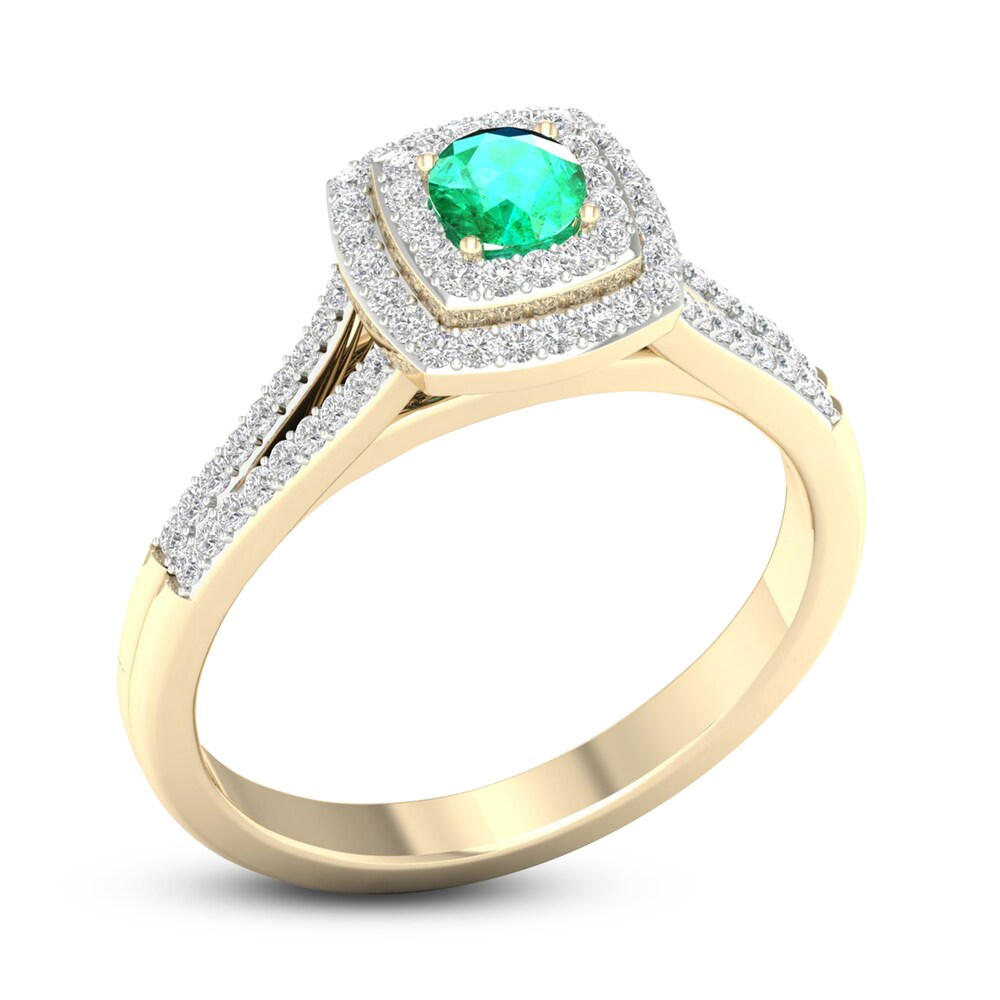 Natural Emerald Engagement Ring 1/4 ct tw Round 14K Yellow Gold lhZ8ZuX8 Natural Emerald Engagement Ring 1/4 ct tw Round 14K Yellow Gold lhZ8ZuX8