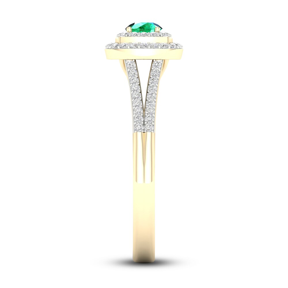 Natural Emerald Engagement Ring 1/4 ct tw Round 14K Yellow Gold lhZ8ZuX8 Natural Emerald Engagement Ring 1/4 ct tw Round 14K Yellow Gold lhZ8ZuX8