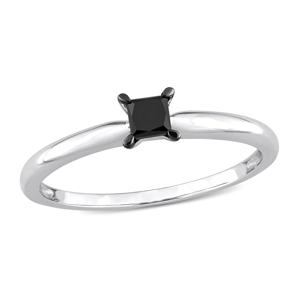Black Diamond Solitaire Engagement Ring 1/4 ct tw Princess-cut 14K White Gold ls37qJdZ Black Diamond Solitaire Engagement Ring 1/4 ct tw Princess-cut 14K White Gold ls37qJdZ