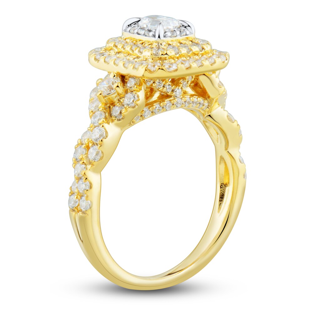 Diamond Engagement Ring 1-1/4 ct tw Emerald/Round 14K Two-Tone Gold mEWa2nGB Diamond Engagement Ring 1-1/4 ct tw Emerald/Round 14K Two-Tone Gold mEWa2nGB