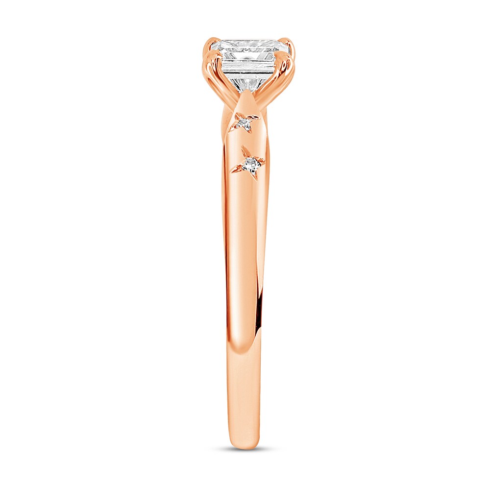 Diamond Engagement Ring 1/3 ct tw Round/Emerald 14K Rose Gold mGBT7TUz Diamond Engagement Ring 1/3 ct tw Round/Emerald 14K Rose Gold mGBT7TUz