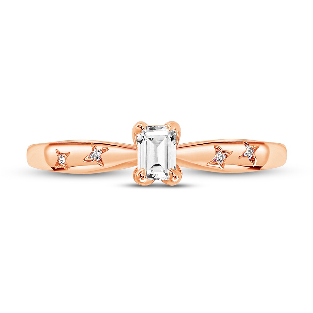 Diamond Engagement Ring 1/3 ct tw Round/Emerald 14K Rose Gold mGBT7TUz Diamond Engagement Ring 1/3 ct tw Round/Emerald 14K Rose Gold mGBT7TUz