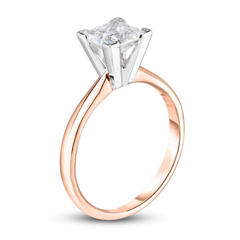 Diamond Solitaire Engagement Ring 7/8 ct tw Princess 14K Rose Gold (I2/I) mK1dRtdf Diamond Solitaire Engagement Ring 7/8 ct tw Princess 14K Rose Gold (I2/I) mK1dRtdf