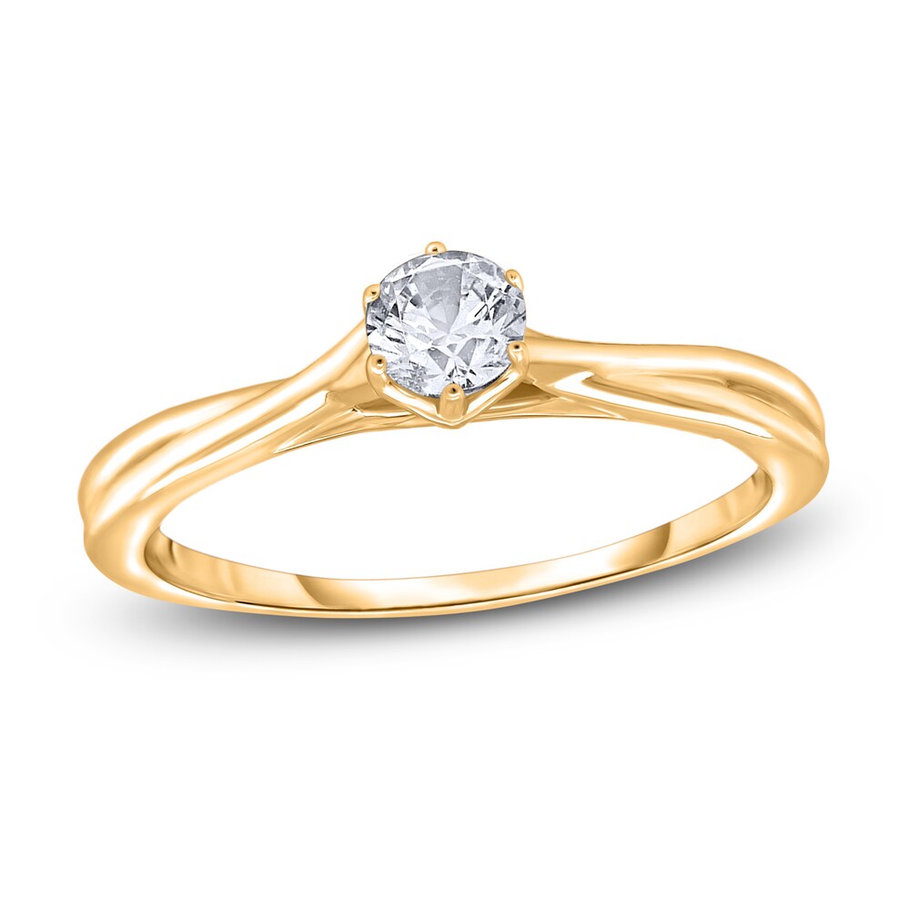 Diamond Solitaire Twist Engagement Ring 1/2 ct tw Round 14K Yellow Gold (I2/I) mM1AH0dY Diamond Solitaire Twist Engagement Ring 1/2 ct tw Round 14K Yellow Gold (I2/I) mM1AH0dY