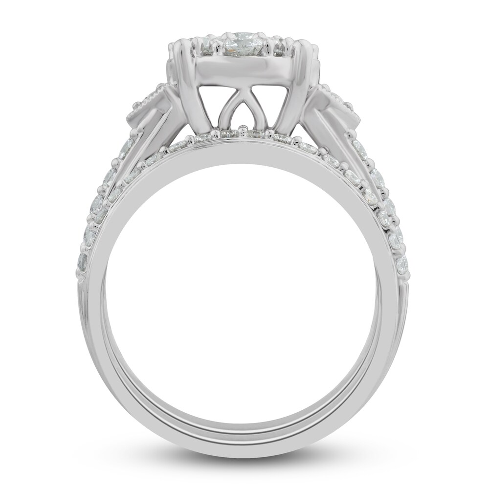 Diamond Bridal Set 1-1/2 ct tw Round 14K White Gold mP85v4Zi Diamond Bridal Set 1-1/2 ct tw Round 14K White Gold mP85v4Zi