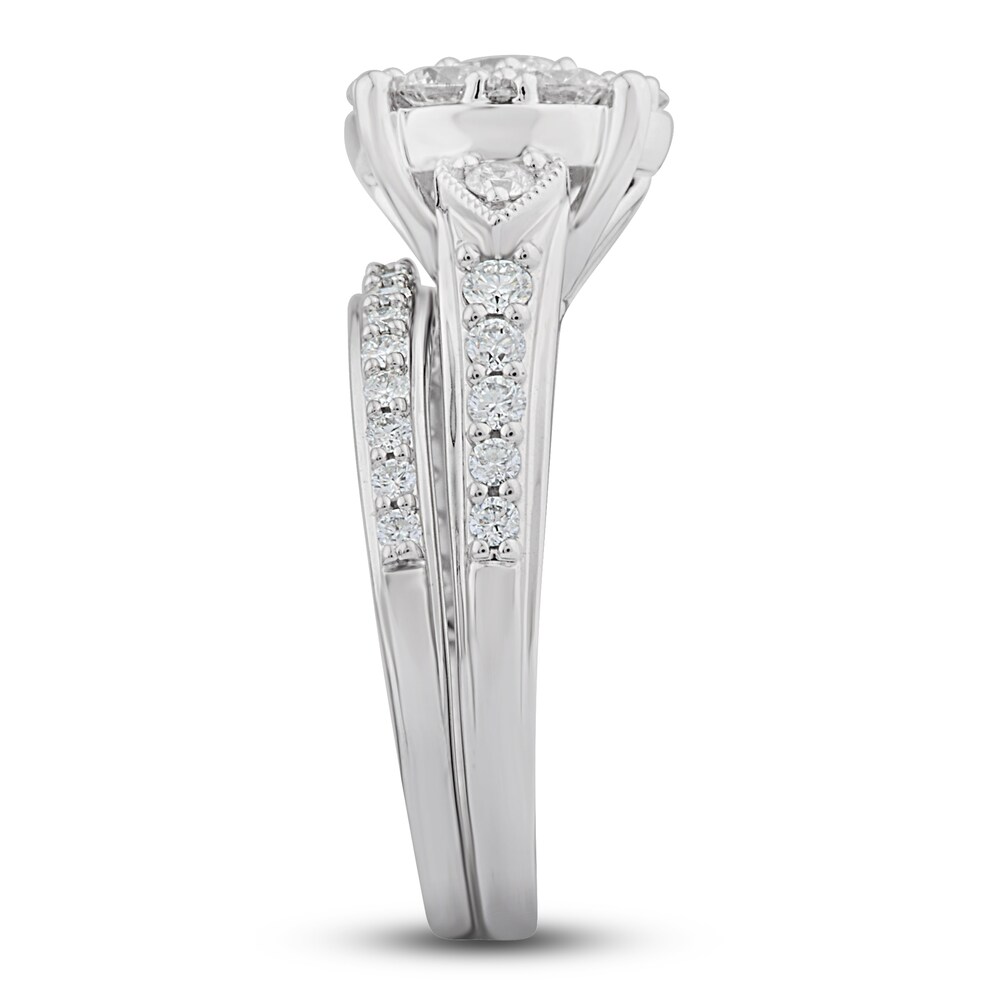 Diamond Bridal Set 1-1/2 ct tw Round 14K White Gold mP85v4Zi Diamond Bridal Set 1-1/2 ct tw Round 14K White Gold mP85v4Zi