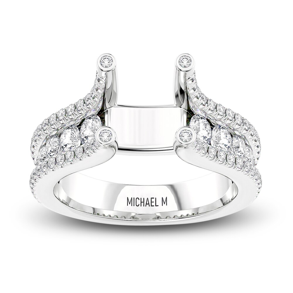 Michael M Diamond Ring Setting 1-1/6 ct tw Round 18K White Gold (Center diamond is sold separately) mSCy2uiv