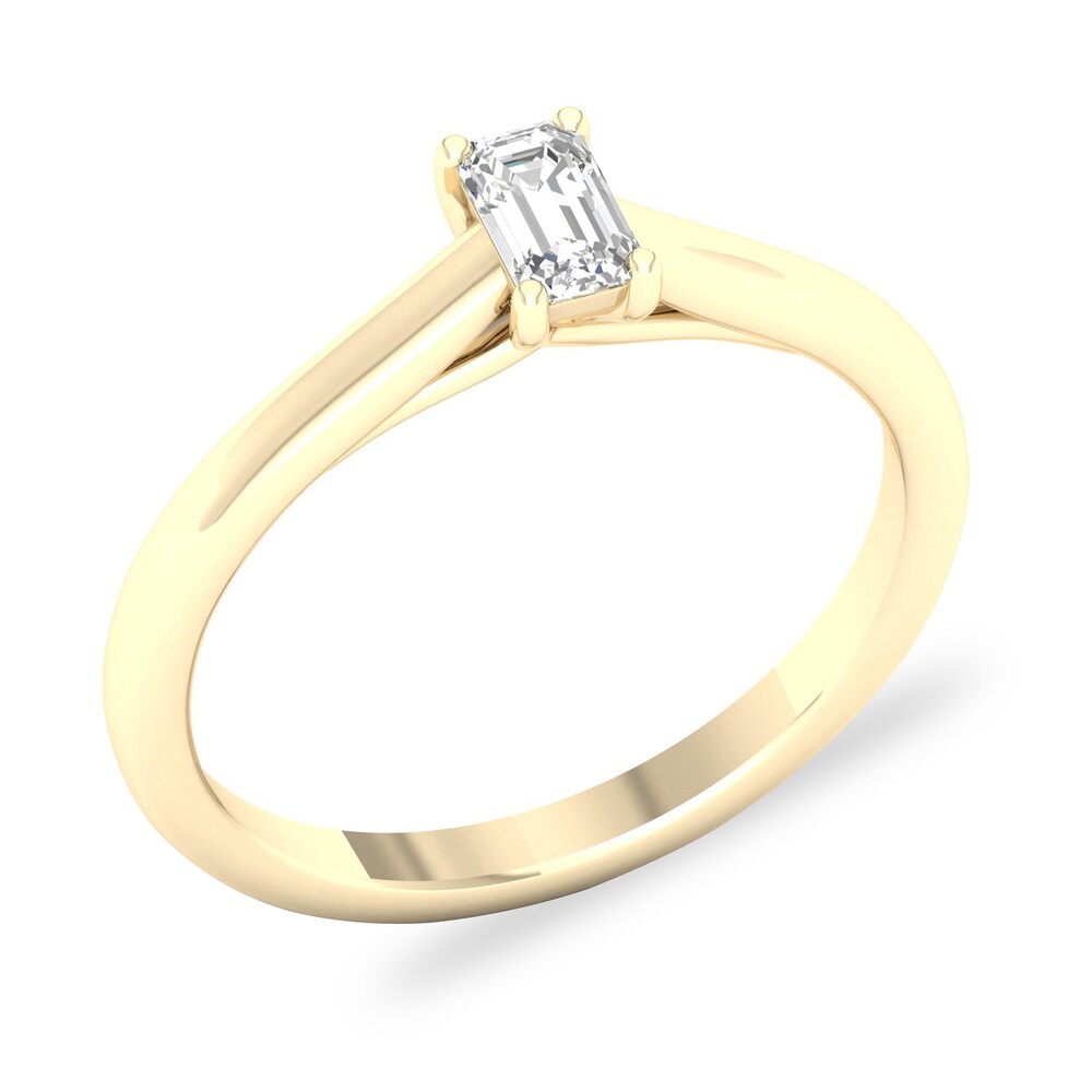 Diamond Solitaire Ring 1/4 ct tw Emerald-cut 14K Yellow Gold (SI2/I) mTPYMyhi Diamond Solitaire Ring 1/4 ct tw Emerald-cut 14K Yellow Gold (SI2/I) mTPYMyhi