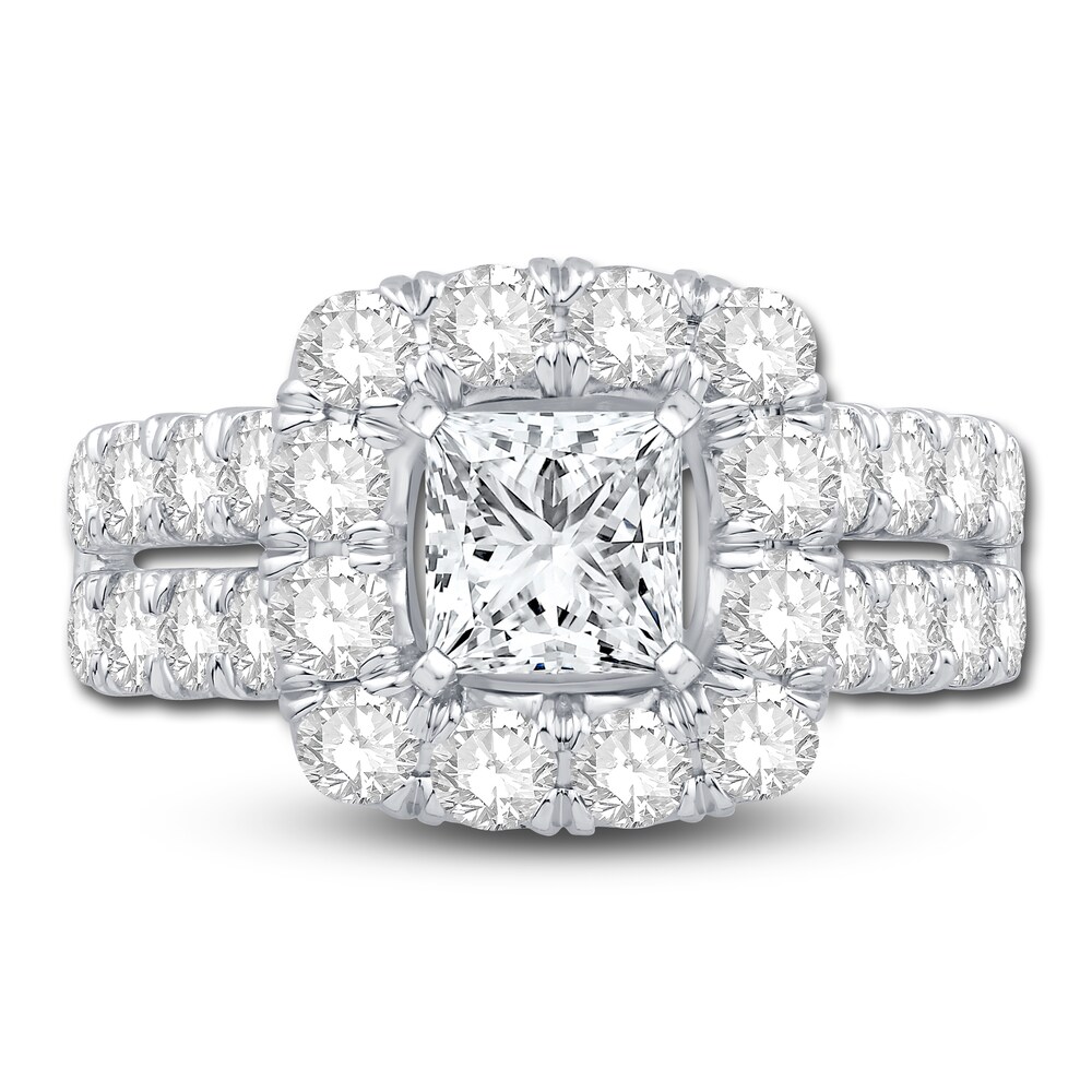 Engagement Ring 2-1/2 ct tw Princess/Round 14K White Gold mUIIGKga Engagement Ring 2-1/2 ct tw Princess/Round 14K White Gold mUIIGKga