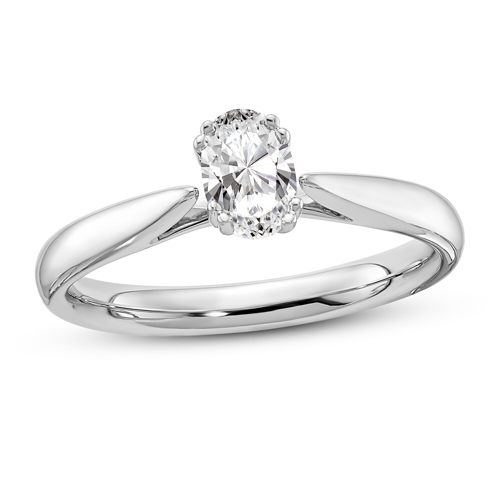 Diamond Solitaire Engagement Ring 1/2 ct tw Oval 14K White Gold (I1/I) mjIj41UZ Diamond Solitaire Engagement Ring 1/2 ct tw Oval 14K White Gold (I1/I) mjIj41UZ