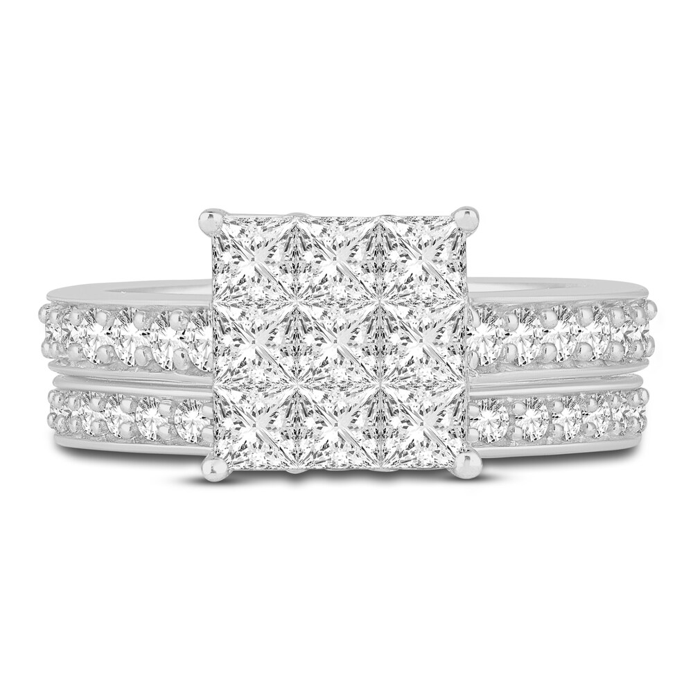 Diamond Bridal Set 2 ct tw Round 14K White Gold mmLzIQEa