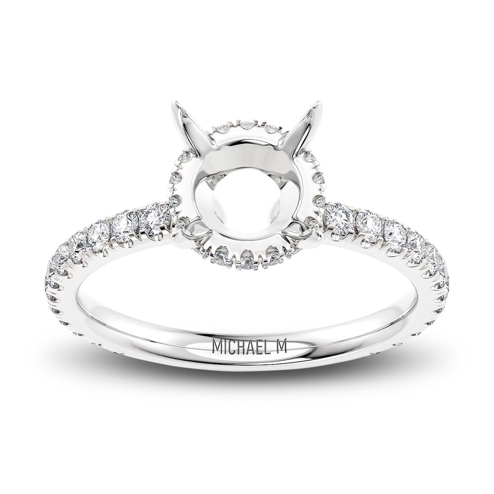 Michael M Diamond Engagement Ring Setting 1/3 ct tw Round 18K White Gold (Center diamond is sold separately) mpJev1pV