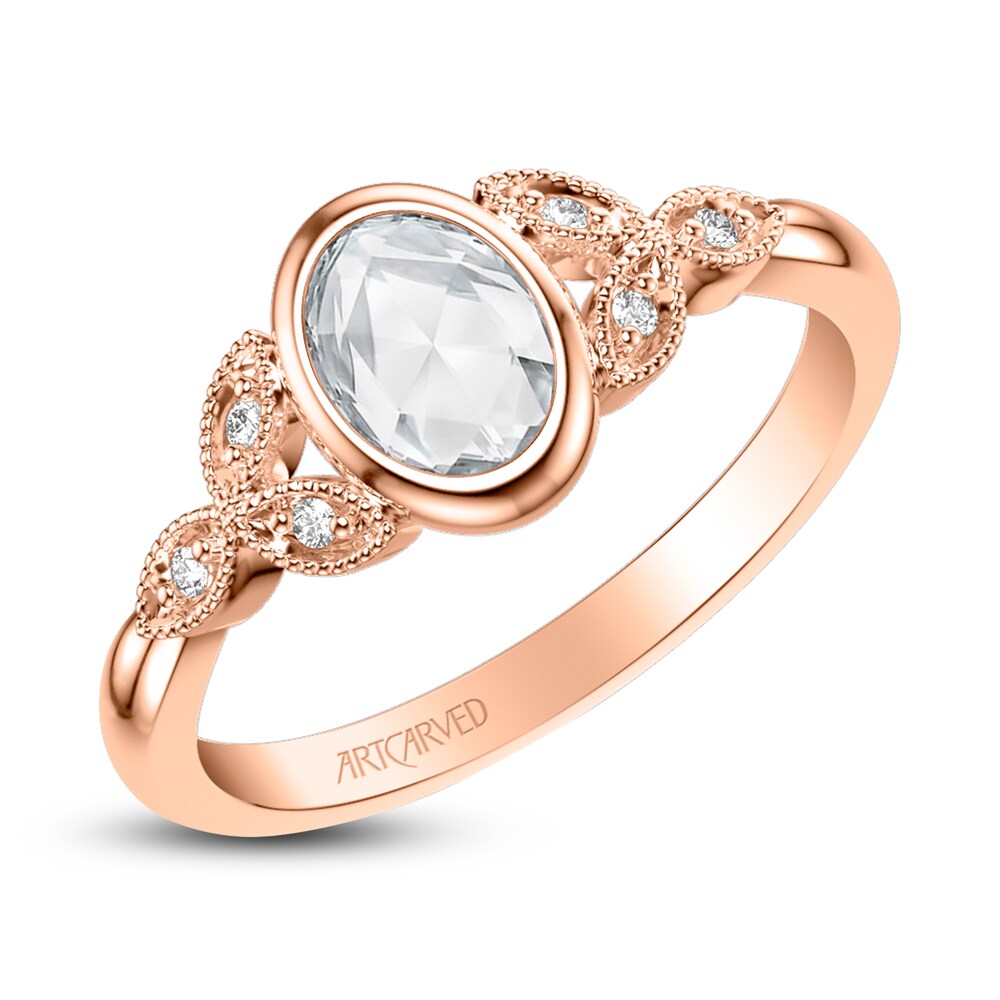 ArtCarved Rose-Cut Diamond Engagement Ring 1/2 ct tw 14K Rose Gold mq62mTyq ArtCarved Rose-Cut Diamond Engagement Ring 1/2 ct tw 14K Rose Gold mq62mTyq