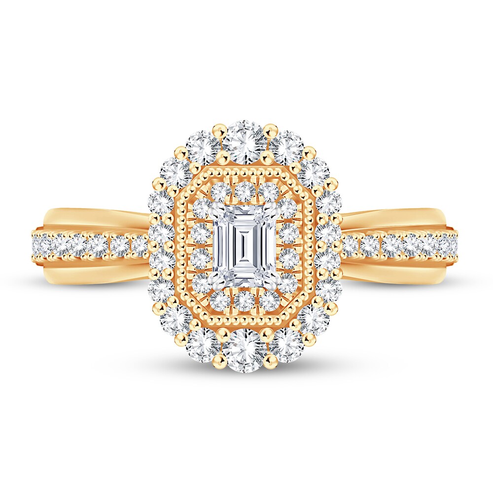 Diamond Ring 5/8 ct tw Emerald-cut 14K Yellow Gold mtnBi0ja Diamond Ring 5/8 ct tw Emerald-cut 14K Yellow Gold mtnBi0ja