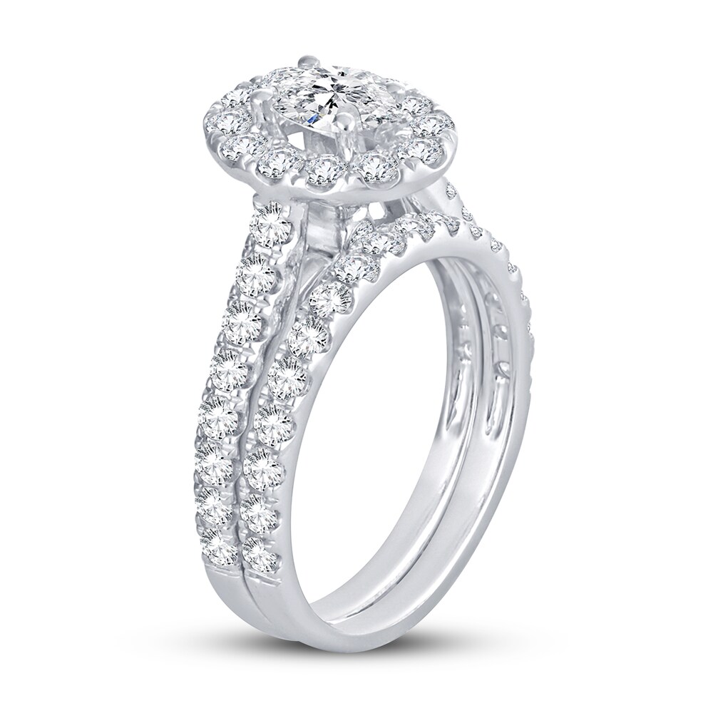 Diamond Bridal Set 2 ct tw Oval/Round-cut 14K White Gold n17DyDKJ Diamond Bridal Set 2 ct tw Oval/Round-cut 14K White Gold n17DyDKJ