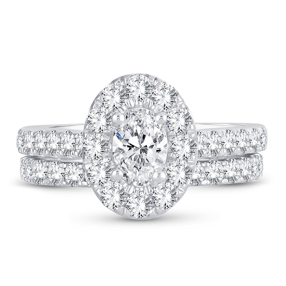 Diamond Bridal Set 2 ct tw Oval/Round-cut 14K White Gold n17DyDKJ Diamond Bridal Set 2 ct tw Oval/Round-cut 14K White Gold n17DyDKJ