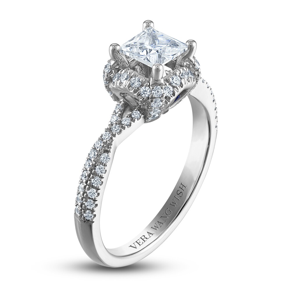 Vera Wang WISH Diamond Engagement Ring 1-1/5 ct tw Princess/Round 14K White Gold nPoSrcvd Vera Wang WISH Diamond Engagement Ring 1-1/5 ct tw Princess/Round 14K White Gold nPoSrcvd