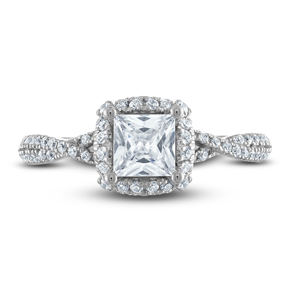 Vera Wang WISH Diamond Engagement Ring 1-1/5 ct tw Princess/Round 14K White Gold nPoSrcvd Vera Wang WISH Diamond Engagement Ring 1-1/5 ct tw Princess/Round 14K White Gold nPoSrcvd