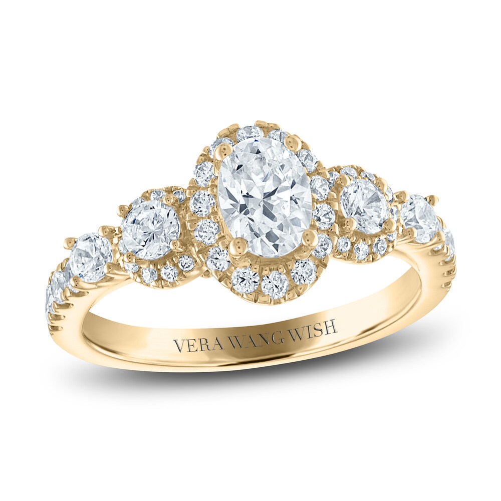 Vera Wang WISH Diamond Engagement Ring Setting 1-1/4 ct tw oval/Round 14K Yellow Gold nTlGFl93 Vera Wang WISH Diamond Engagement Ring Setting 1-1/4 ct tw oval/Round 14K Yellow Gold nTlGFl93