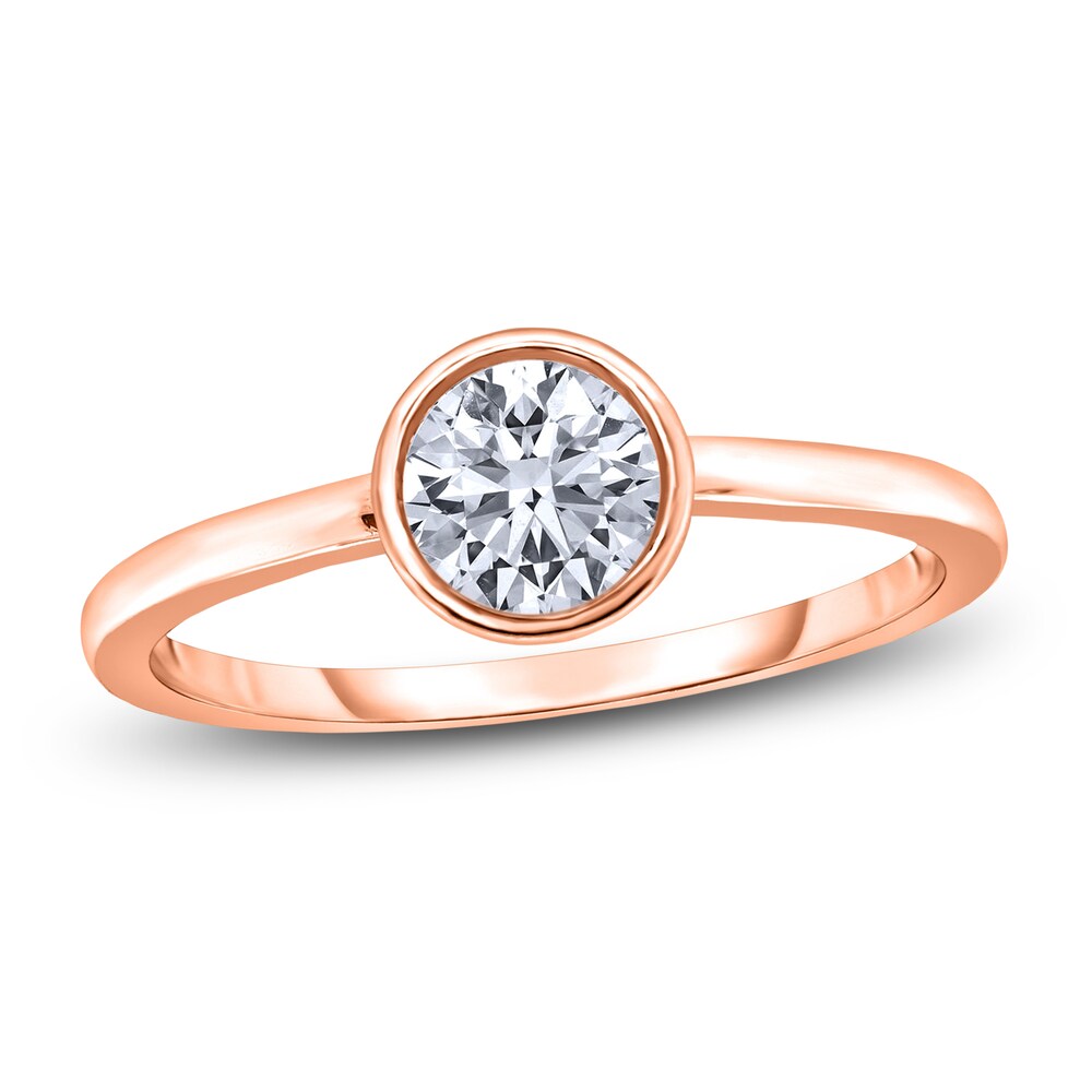 Diamond Solitaire Engagement Ring 1 ct tw Bezel-Set Round 14K Rose Gold (I2/I) nTsJ8IgU Diamond Solitaire Engagement Ring 1 ct tw Bezel-Set Round 14K Rose Gold (I2/I) nTsJ8IgU