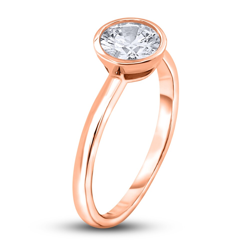 Diamond Solitaire Engagement Ring 1 ct tw Bezel-Set Round 14K Rose Gold (I2/I) nTsJ8IgU Diamond Solitaire Engagement Ring 1 ct tw Bezel-Set Round 14K Rose Gold (I2/I) nTsJ8IgU