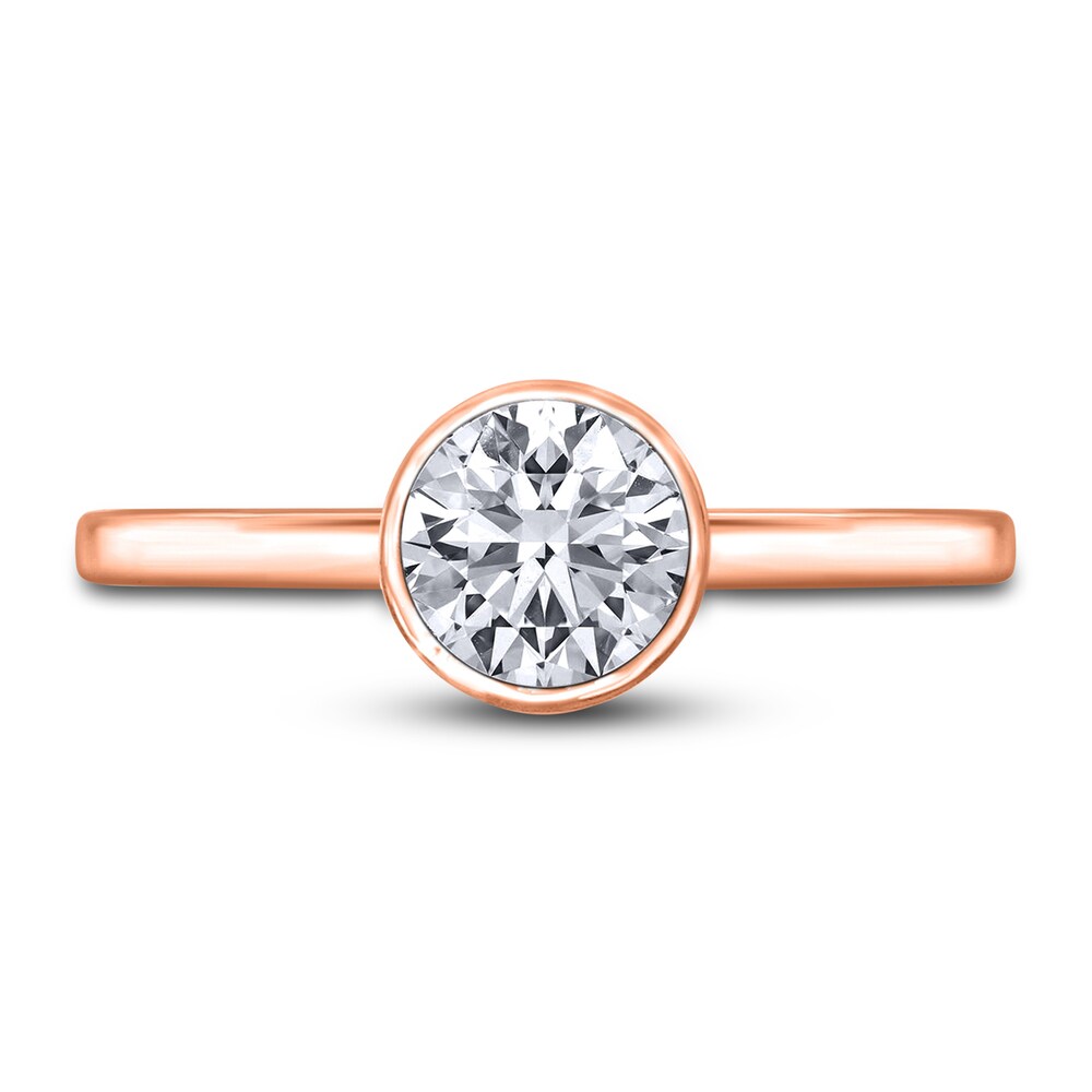 Diamond Solitaire Engagement Ring 1 ct tw Bezel-Set Round 14K Rose Gold (I2/I) nTsJ8IgU Diamond Solitaire Engagement Ring 1 ct tw Bezel-Set Round 14K Rose Gold (I2/I) nTsJ8IgU