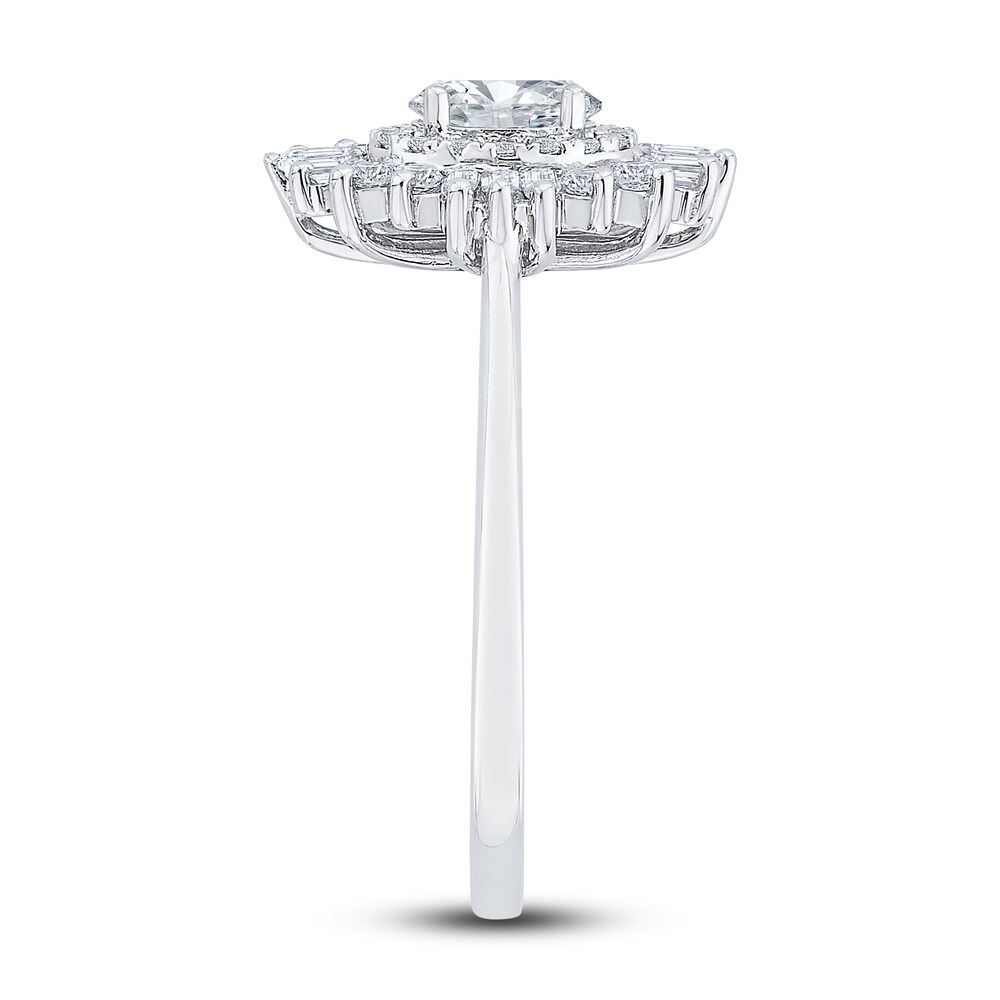 Diamond Engagement Ring 7/8 ct tw Oval/Round 14K White Gold nvDj80qK Diamond Engagement Ring 7/8 ct tw Oval/Round 14K White Gold nvDj80qK