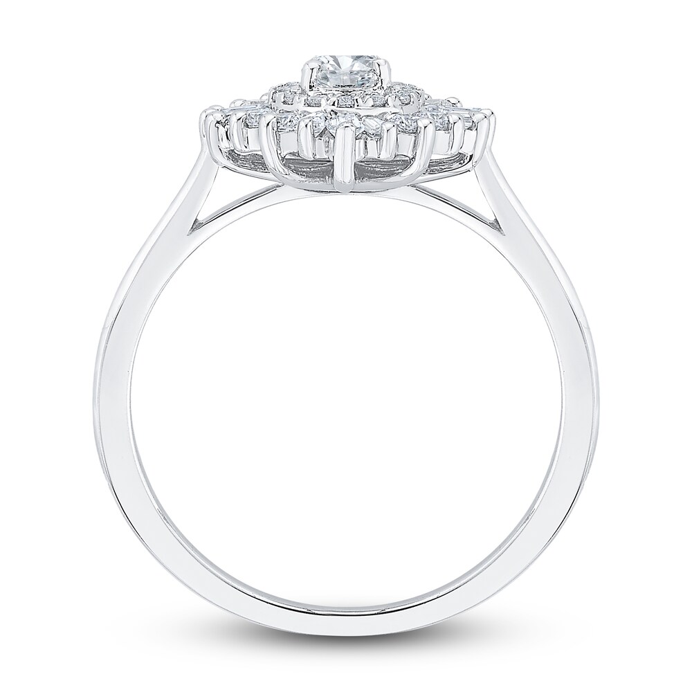 Diamond Engagement Ring 7/8 ct tw Oval/Round 14K White Gold nvDj80qK Diamond Engagement Ring 7/8 ct tw Oval/Round 14K White Gold nvDj80qK