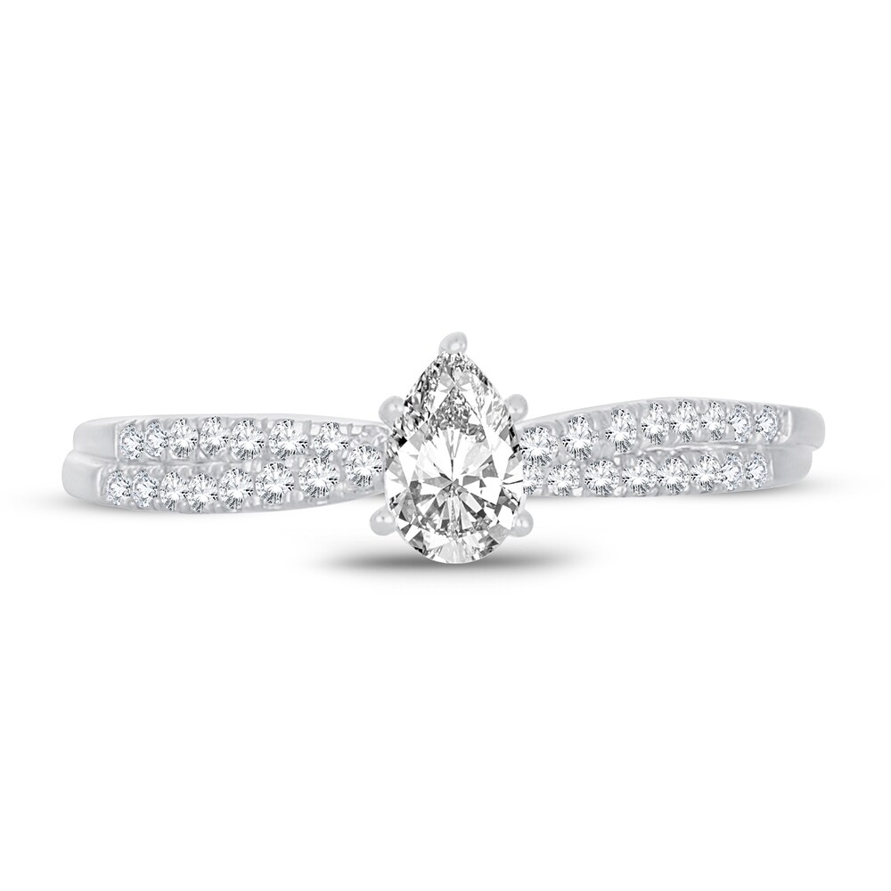 Diamond Ring 1/2 ct tw Pear-shaped 14K White Gold o0KAUZXB Diamond Ring 1/2 ct tw Pear-shaped 14K White Gold o0KAUZXB