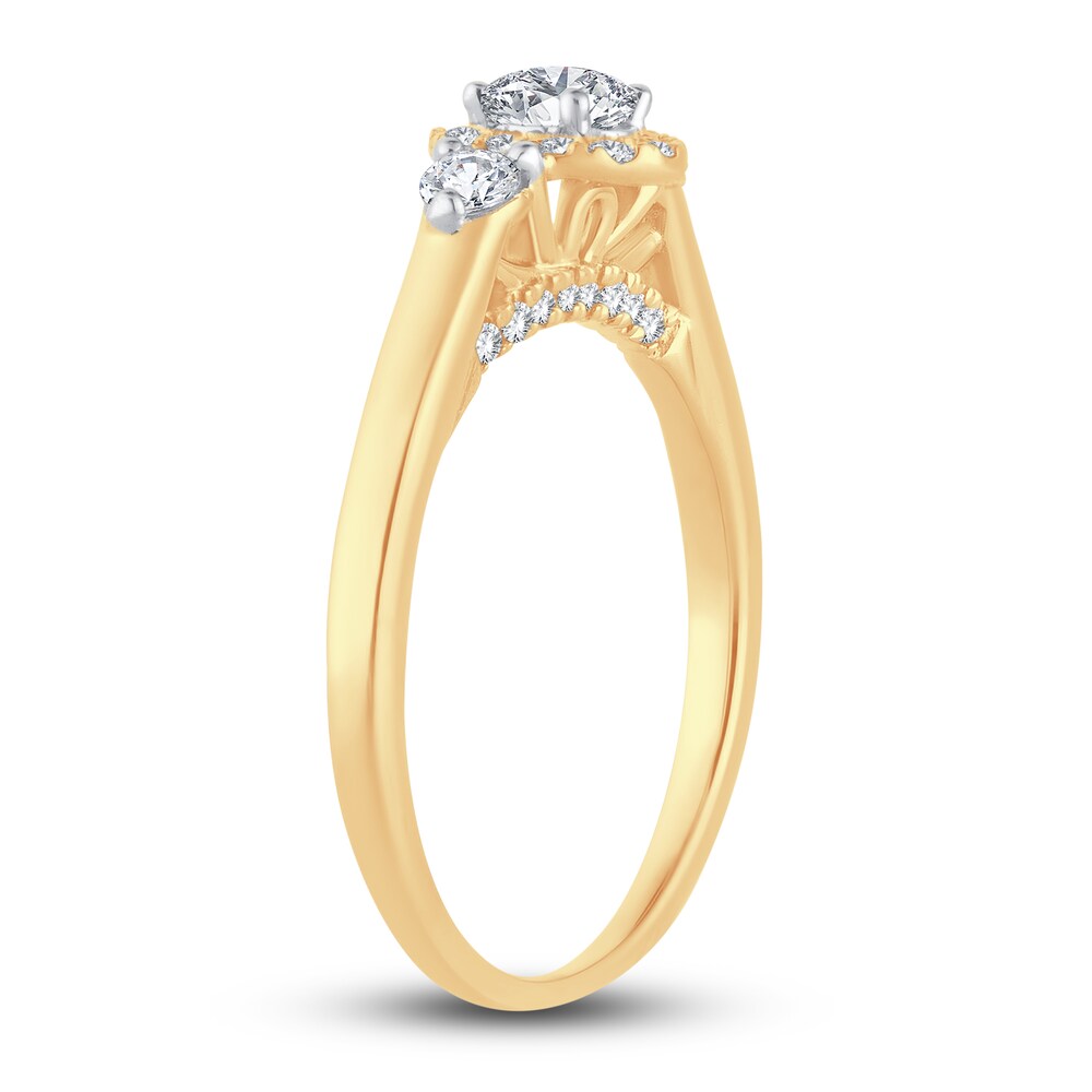 Diamond Halo Ring 3/8 ct tw Oval/Round 14K Yellow Gold oAoApGsQ Diamond Halo Ring 3/8 ct tw Oval/Round 14K Yellow Gold oAoApGsQ