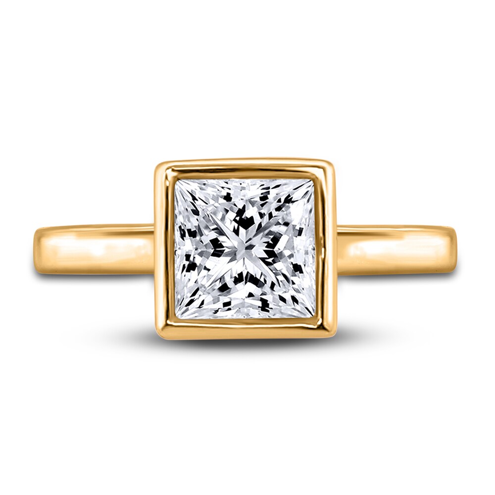 Diamond Solitaire Engagement Ring 2 ct tw Bezel-Set Princess 14K Yellow Gold (I2/I) oBNCGigr Diamond Solitaire Engagement Ring 2 ct tw Bezel-Set Princess 14K Yellow Gold (I2/I) oBNCGigr