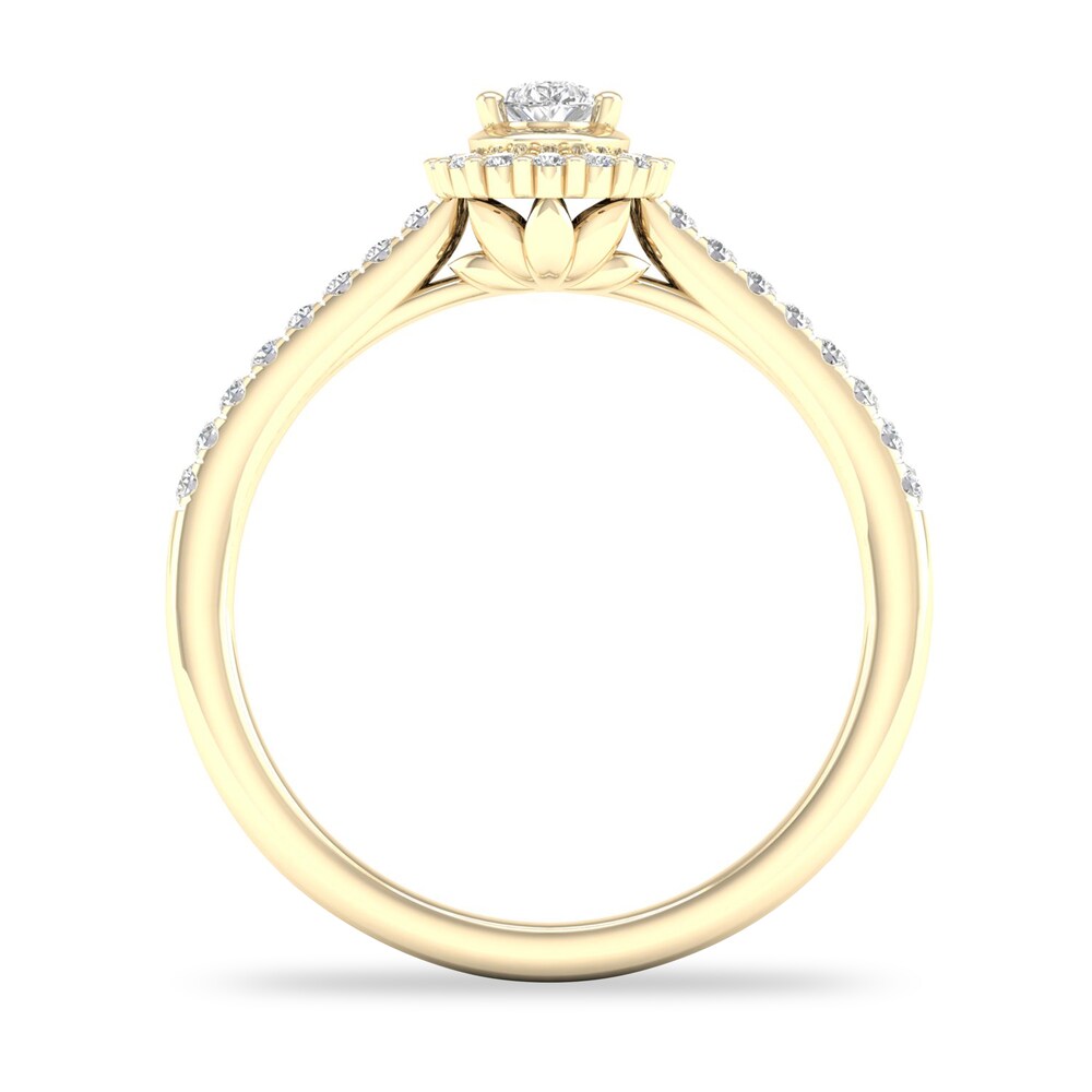 Diamond Ring 1/3 ct tw Pear-shaped/Round-cut 14K Yellow Gold oDO8uYAc Diamond Ring 1/3 ct tw Pear-shaped/Round-cut 14K Yellow Gold oDO8uYAc